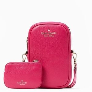 Kate Spade Rosie North South Leather Crossbody Bag Festive Barbie Pink